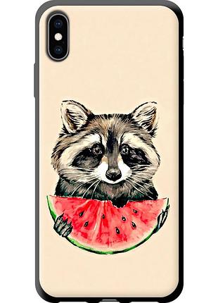 Чохол tpu на телефон iphone xs max єнотик з кавуном "4605b-1557-58250"