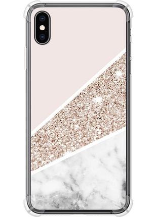 Чехол силикон с усиленными углами на телефон iphone xs max пастельный мрамор "4342sp-1557-58250"
