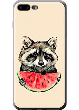 Чехол силиконовый на телефон iphone 7 plus енотик с арбузом "4605u-337-58250"