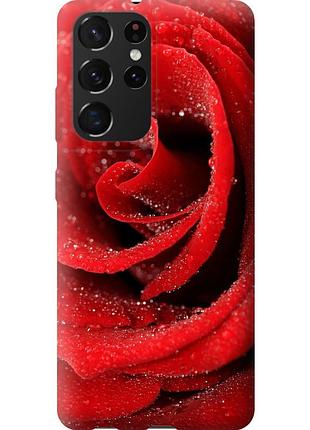 Чохол силіконовий на телефон samsung galaxy s21 ultra (5g) червона троянда "529u-2116-58250"