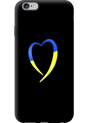 Чохол tpu патріотичний на телефон iphone 6s plus жовто-блакитне серце "885b-91-58250"