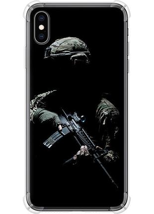 Чехол силикон с усиленными углами патриотический на телефон iphone xs max защитник v3 "5226sp-1557-58250"