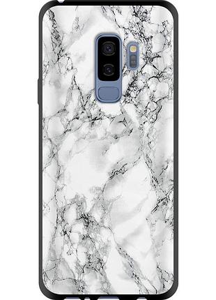 Чехол tpu на телефон samsung galaxy s9 plus мрамор белый "4480b-1365-58250"
