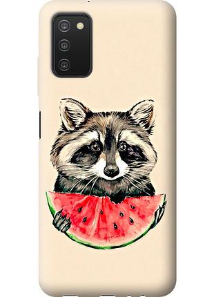 Чехол 2d пластиковый на телефон samsung galaxy a03s a037f енотик с арбузом "4605t-2381-58250"