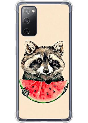 Чохол силіконовий протиударний с посиленими кутами на телефон samsung galaxy s20 fe g780f єнотик з кавуном "4605sp-2075-58250"