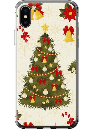 Чохол силіконовий на телефон iphone x новорічна ялинка "4198u-1050-58250"