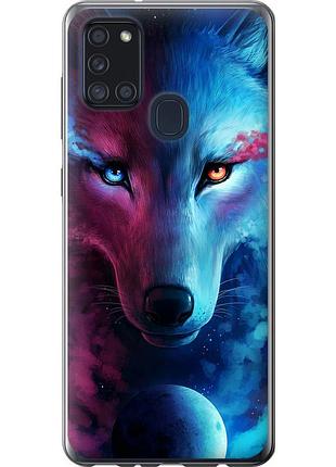 Чехол 2d пластиковый на телефон samsung galaxy a21s a217f арт-волк "3999t-1943-58250"