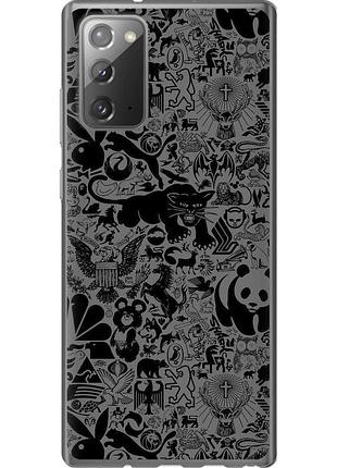 Чохол 2d пластиковий на телефон samsung galaxy note 20 чорно-сірий стікер бомбінг "2432t-2036-58250"