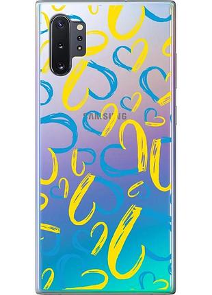 Чехол 2d пластиковый патриотический на телефон samsung galaxy note 10 plus сердца ua "5292t-1756-58250"