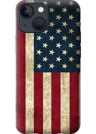 Чехол 2d пластиковый на телефон iphone 13 mini флаг сша "395t-2373-58250"