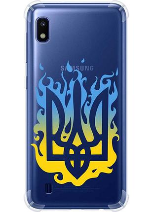 Чохол силіконовий протиударний с посиленими кутами патріотичний на телефон samsung galaxy a10 2019 a105f герб v1