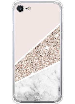 Чехол силикон с усиленными углами на телефон iphone 7 пастельный мрамор "4342sp-336-58250"