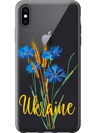Чехол силиконовый патриотический на телефон iphone xs max ukraine v2 "5445u-1557-58250"