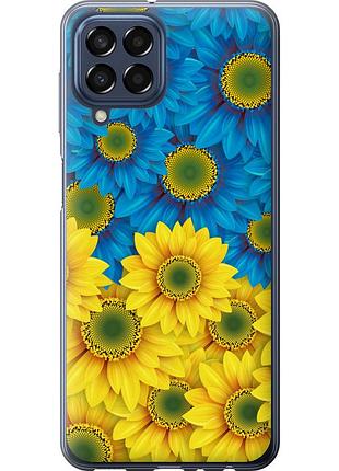Чехол tpu патриотический на телефон samsung galaxy m33 m336b жёлто-голубые цветы "1048b-2633-58250"