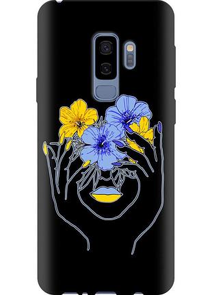 Чехол tpu патриотический на телефон samsung galaxy s9 plus девушка v4 "5276b-1365-58250"