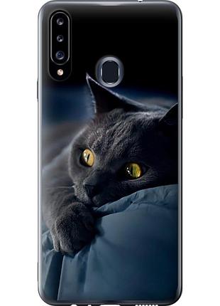 Чохол 2d пластиковий на телефон samsung galaxy a20s a207f димчастий кіт "825t-1775-58250"