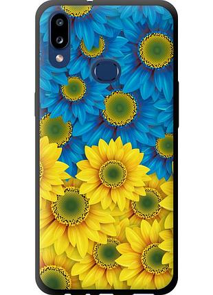 Чехол tpu патриотический на телефон samsung galaxy a10s a107f жёлто-голубые цветы "1048b-1776-58250"