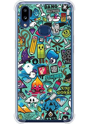 Чехол силикон с усиленными углами на телефон samsung galaxy a10s a107f стикер бомбинг 1 "693sp-1776-58250"