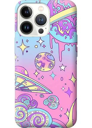 Чохол 2d пластиковий на телефон iphone 13 pro рожева галактика "4146t-2372-58250"