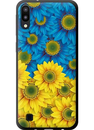 Чехол tpu патриотический на телефон samsung galaxy m10 жёлто-голубые цветы "1048b-1661-58250"