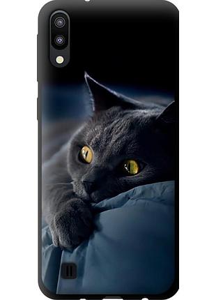 Чехол tpu на телефон samsung galaxy m10 дымчатый кот "825b-1661-58250"