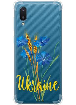 Чохол силіконовий протиударний с посиленими кутами патріотичний на телефон samsung galaxy a02 a022g ukraine v2 "5445sp-2260-58250"