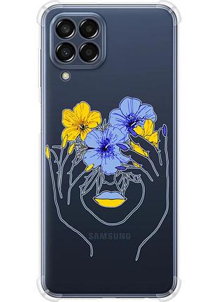Чехол силикон с усиленными углами патриотический на телефон samsung galaxy m33 m336b девушка v4 "5276sp-2633-58250"