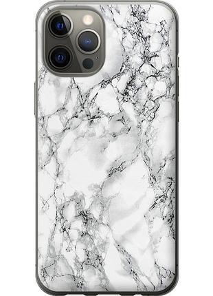 Чехол 2d пластиковый на телефон iphone 12 pro max мрамор белый "4480t-2054-58250"