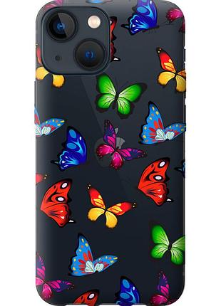 Чехол 2d пластиковый на телефон iphone 13 mini красочные мотыльки "4761t-2373-58250"