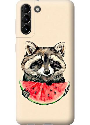 Чохол силіконовий на телефон samsung galaxy s21 plus єнотик з кавуном "4605u-2115-58250"