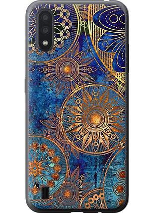Чохол силіконовий на телефон samsung galaxy a01 a015f золотий візерунок "678u-1842-58250"