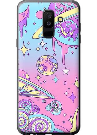 Чохол силіконовий на телефон samsung galaxy a6 plus 2018 рожева галактика "4146u-1495-58250"
