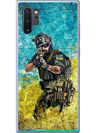 Чехол 2d пластиковый патриотический на телефон samsung galaxy note 10 plus воин зсу "5311t-1756-58250"