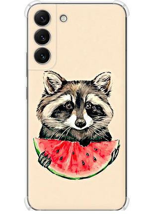 Чехол силикон с усиленными углами на телефон samsung galaxy s22 plus енотик с арбузом "4605sp-2495-58250"