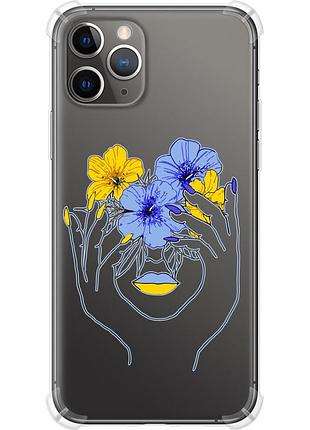 Чехол силикон с усиленными углами патриотический на телефон iphone 11 pro max девушка v4 "5276sp-1723-58250"