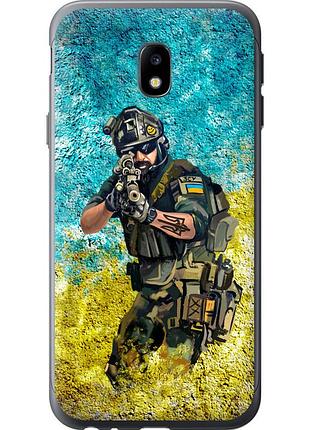 Чехол силиконовый патриотический на телефон samsung galaxy j3 (2017) воин зсу "5311u-650-58250"