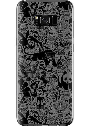 Чохол силіконовий на телефон samsung galaxy s8 plus чорно-сірий стікер бомбінг "2432u-817-58250"