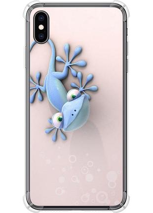 Чехол силикон с усиленными углами на телефон iphone xs max геккончик "1094sp-1557-58250"
