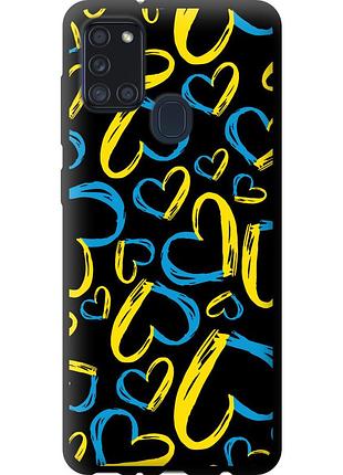 Чехол tpu патриотический на телефон samsung galaxy a21s a217f сердца ua "5292b-1943-58250"