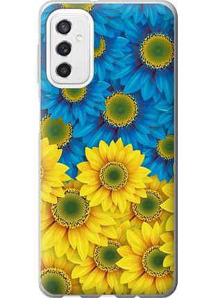 Чехол силиконовый патриотический на телефон samsung galaxy m52 m526b жёлто-голубые цветы "1048u-2490-58250"