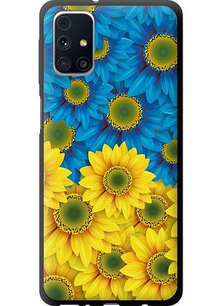 Чехол tpu патриотический на телефон samsung galaxy m31s m317f жёлто-голубые цветы "1048b-2055-58250"