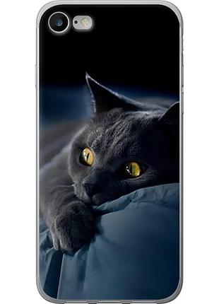 Чохол силіконовий на телефон iphone se 2022 димчастий кіт "825u-3737-58250"