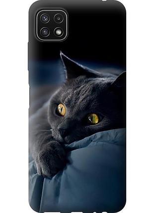 Чохол силіконовий на телефон samsung galaxy a22 5g a226b димчастий кіт "825u-2581-58250"