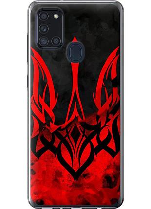Чехол 2d пластиковый патриотический на телефон samsung galaxy a21s a217f герб украины v2 "5312t-1943-58250"
