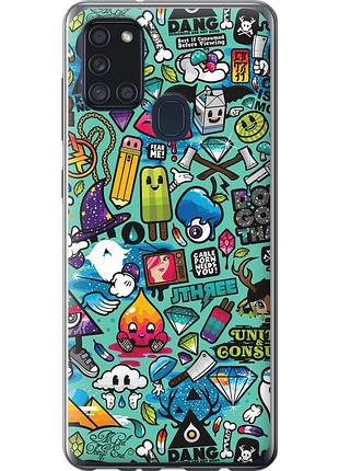 Чехол 2d пластиковый на телефон samsung galaxy a21s a217f стикер бомбинг 1 "693t-1943-58250"