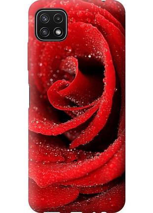 Чохол силіконовий на телефон samsung galaxy a22 5g a226b червона троянда "529u-2581-58250"