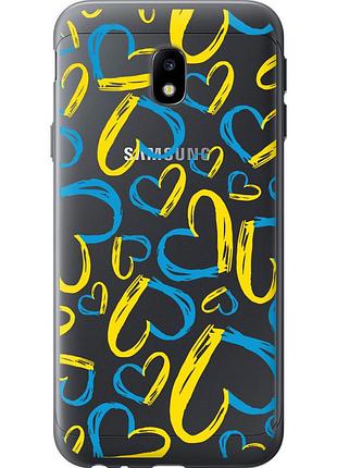 Чехол силиконовый патриотический на телефон samsung galaxy j3 (2017) сердца ua "5292u-650-58250"