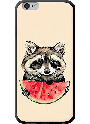 Чехол tpu на телефон iphone 6s plus енотик с арбузом "4605b-91-58250"
