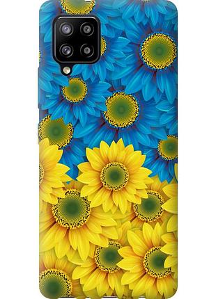 Чохол силіконовий патріотичний на телефон samsung galaxy a42 a426b жовто-блакитні квіти "1048u-2098-58250"