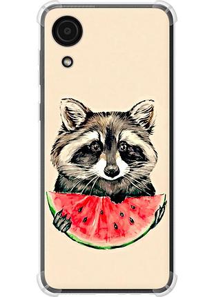 Чохол силіконовий протиударний с посиленими кутами на телефон samsung galaxy a03 core a032f єнотик з кавуном "4605sp-2539-58250"